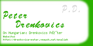 peter drenkovics business card